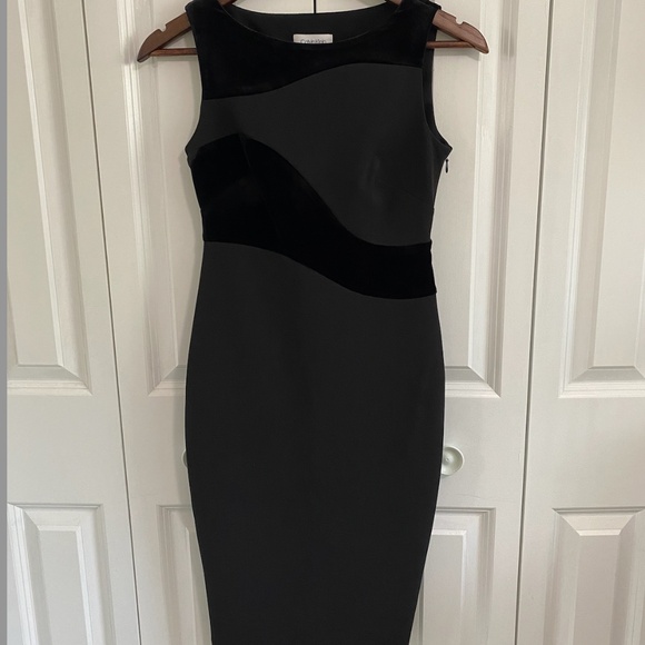 CALVIN KLEIN Women's Velvet-Swirl Sheath Dress Size 0P - Picture 2 of 7